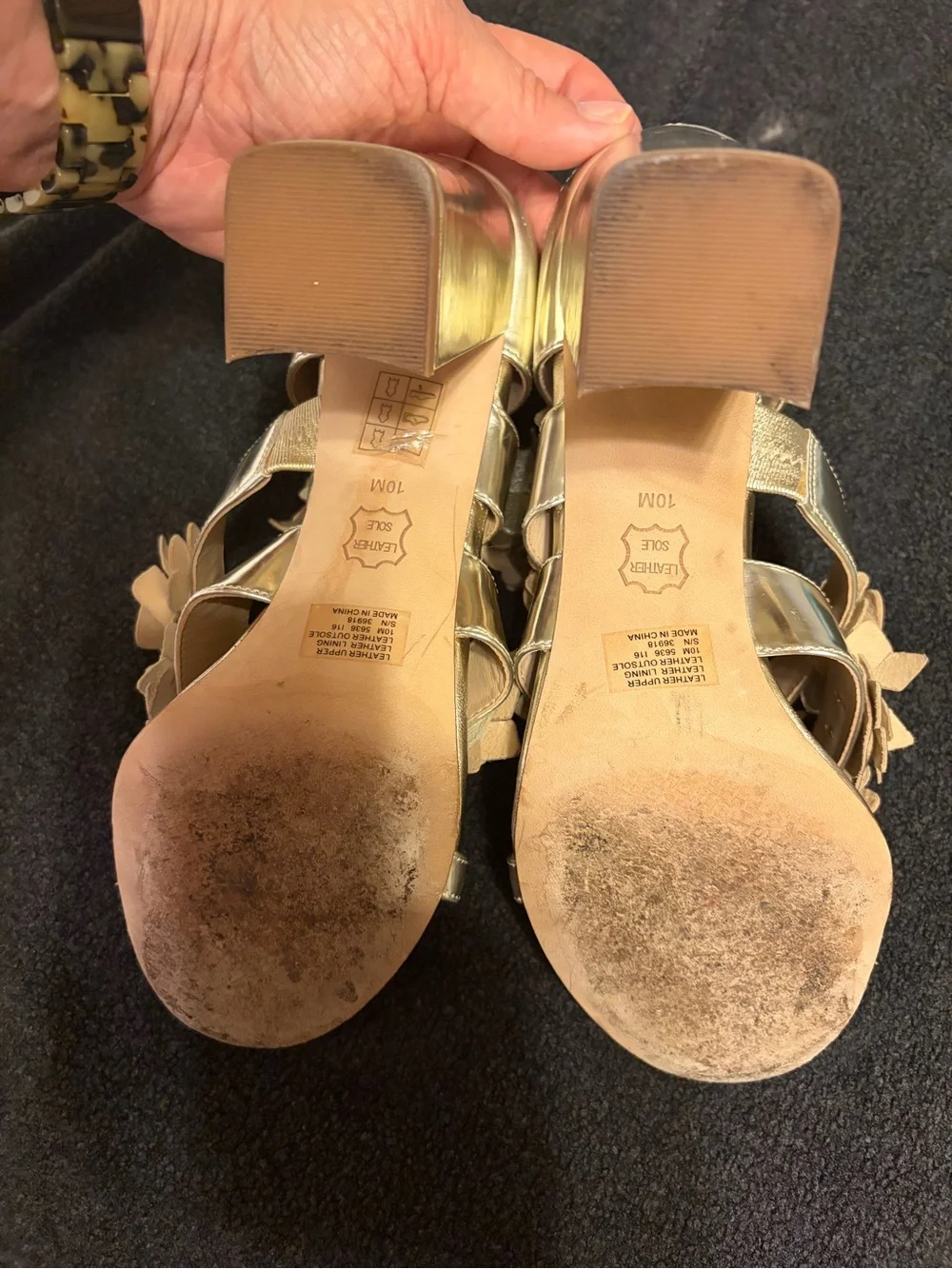 Tory Burch Blossom Floral Metallic Sandals in Gold - Elegant Dress Heels